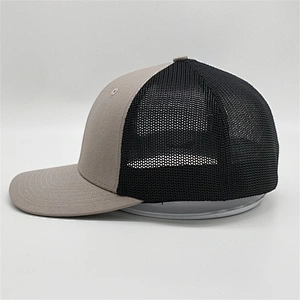 China Custom Structure 6 Panel Blank Baseball Cap,Blank High Quality Black Mesh Grey Trucker Hat,Low Crown Flex Fit Trucker Cap