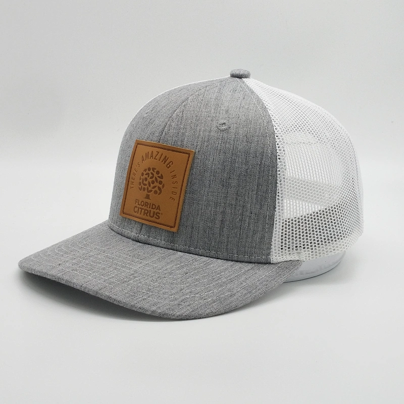 2019 Wholesale Custom Made Adjustable Snap Back Cap High Quality Mesh Leather Patch Trucker Hats