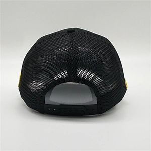 Fashion Customized Mesh Trucker Foam Hat Foam 3d Embroidery Countri Flag Logo Black Baseball Cap With Patch Embroider