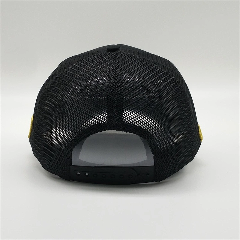 Fashion Customized Mesh Trucker Foam Hat Foam 3d Embroidery Countri Flag Logo Black Baseball Cap With Patch Embroider