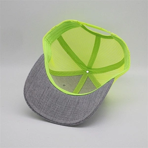 2019 Wholesale New Custom 6 Panel Embroidery Heather Grey Blank Snapback Trucker Hat Mesh Caps