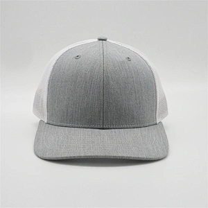 Customised Heather Grey Blank Trucker Hat,Plain White Mesh Snap Back Hat,Youth Yupoong Trucker Caps