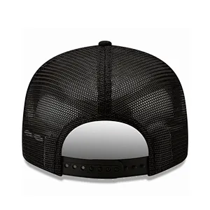 Custom Adult 6 Panel Trucker Cap Hat Black Trucker Cap, PVC Patch Adjustable Snapback Trucker Hat, High Quality Mesh Cap