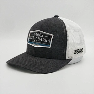 Wholesale Customized Embroidered Logo Trucker Cap,White Mesh Adjustable Hats,Blank Heather Grey Trucker Hat