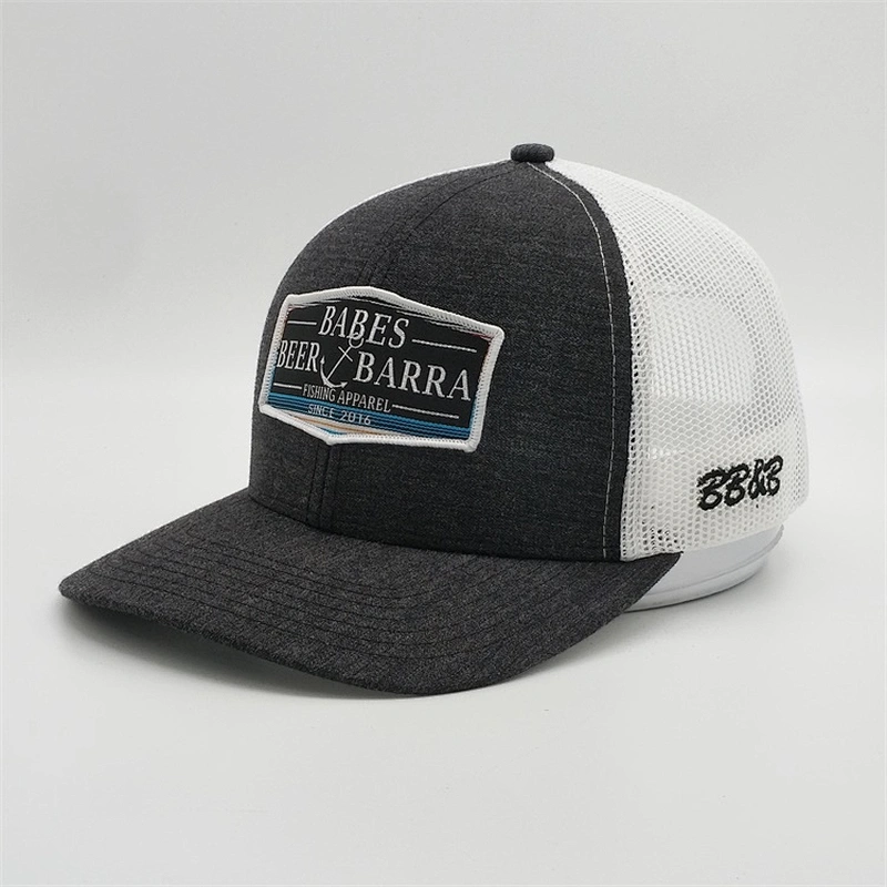 Wholesale Customized Embroidered Logo Trucker Cap,White Mesh Adjustable Hats,Blank Heather Grey Trucker Hat