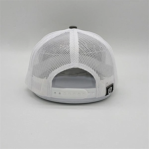 Panel Blank Structured Adult Sports Caps Hats White Mesh Back Trucker Cap With Custom Logo