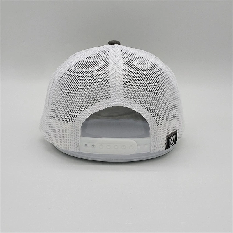 Panel Blank Structured Adult Sports Caps Hats White Mesh Back Trucker Cap With Custom Logo