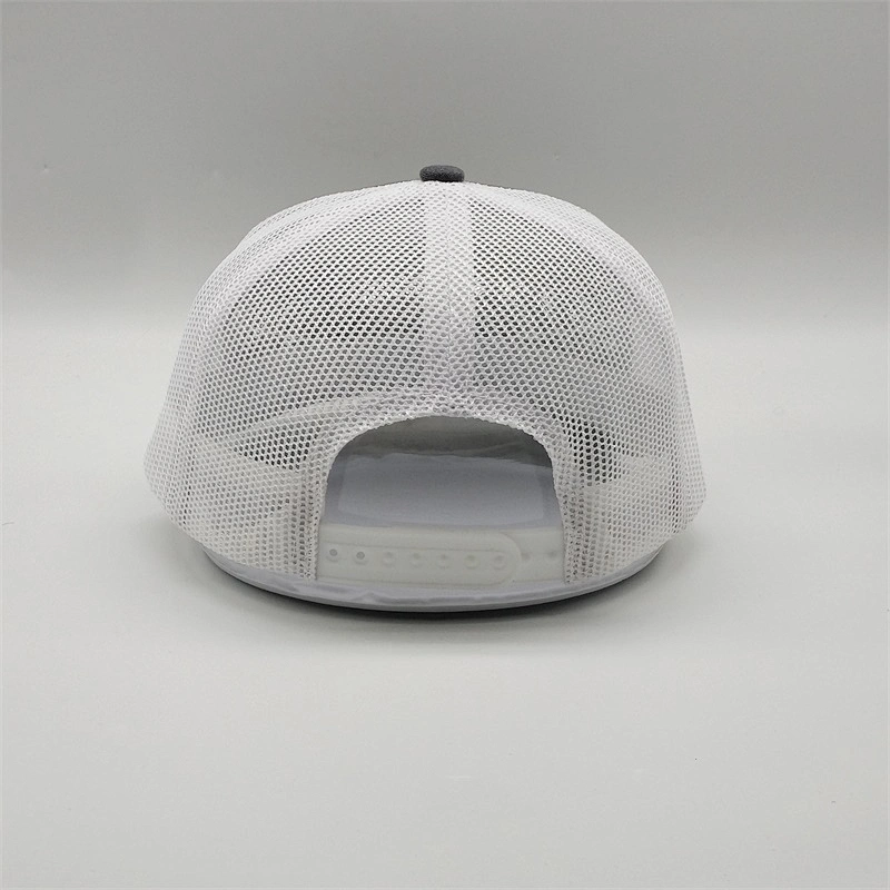 Wholesale Cheap Dry Fit Running Sport Trucker Hats,Plastic Snap Back Trucker Caps ,Gray Embroidery Custom Curve Bill Mesh Hats