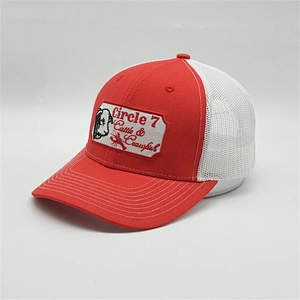 OEM Sublimation Red Trucker Cap,Customized Embroidery 6 Panel Patch Baseball Hat,Men Women Grateful Fitted Trucker Hat