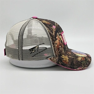 Factory Customised Real Tree Sandwich Brim Caps Pink Camo Trucker Hat With Embroidery