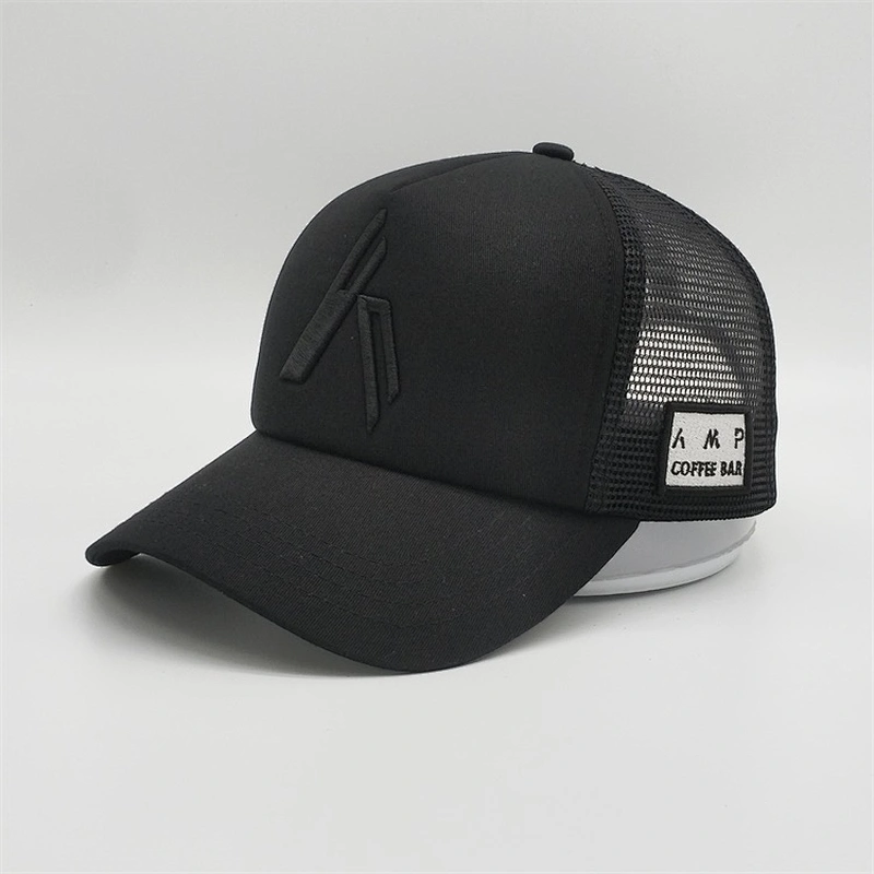 High Quality Custom High Crown 5 Panel Unstructured Snapback Cap Embroidery 3d Foam Front Trucker Hat With Patch