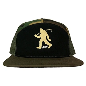 Custom Bigfoot Fishing Cotton 7 Panel Embroidered Camo Loden Outdoor Adjustable  Mesh Snapback Hats and Cap