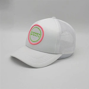 Custom Foam 5 Panel Trucker Hat Multi Color,3d Embroidery Design White Mesh Trucker Cap,Nylon Embroidery Patch Cap