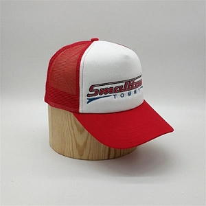 Custom Made Mens 5 Panel Promotional Strapback Trucker Hats Cap With Cotton Foam Front