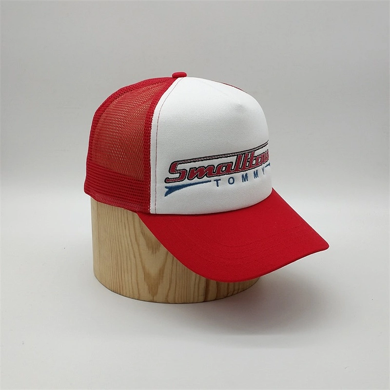 Custom Made Mens 5 Panel Promotional Strapback Trucker Hats Cap With Cotton Foam Front