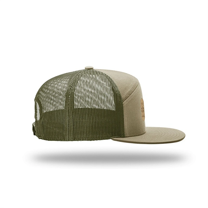 High quality 7 panel Film Hat Green  Mesh Summer Trendy Outdoor Sports Snapback Trucker Hats