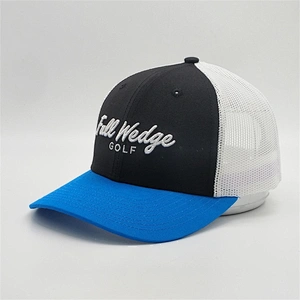 Wholesale Custom Black Mesh Trucker Hat,6 Panel Blue Cheap Baseball Hats,3D Animal Embroidery Patch Caps