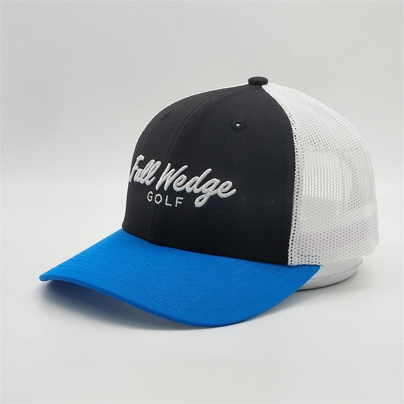 Wholesale Custom Black Mesh Trucker Hat,6 Panel Blue Cheap Baseball Hats,3D Animal Embroidery Patch Caps