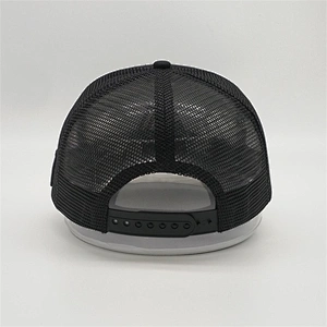 Wholesale Custom 5 Panel Foam Embroidered Curved Brim Black Trucker Hats Cap Mesh With Embroidery Patch
