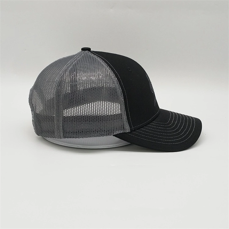 Hot Selling Trucker Hat  Mesh Adjustable Cap,Custom Flat Embroidery 6 Panel Trucker Cap And Hat,Black Plain Adjustable Trucker