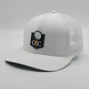 Wholesale Make Rubber Patch Brim Trucker Cap,6 Panel Navy Blue Baseball Hats,Custom Black Mesh Sports Hat