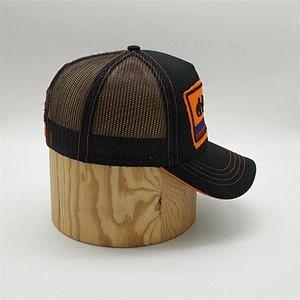 Custom Meidiney 5 Panel Black Embroidery Patch Foam Mesh Trucker Cap Hat