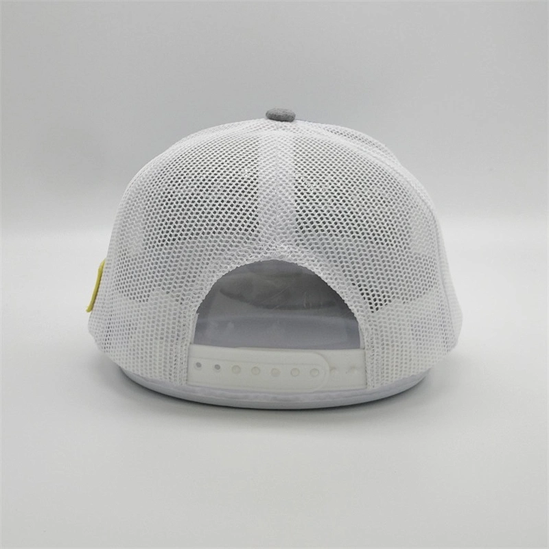 Wholesale Custom Mesh Royal Blue American Flag Snap Back Plastic Patch Hat Embroidery Trucker Cap With Rubber Patch