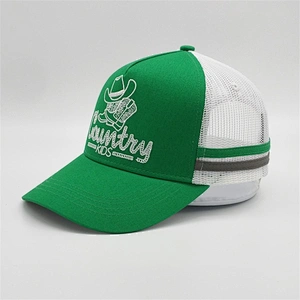 Customized Adjustable Kids Boy Size Underbrim Printing Cap Chino Twill Logo Embroidery Trucker Hat With Side Stripe