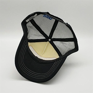 Custom 5 Panel 3D Golden Embroidery Patch Foam Mesh Trucker Caps Hat
