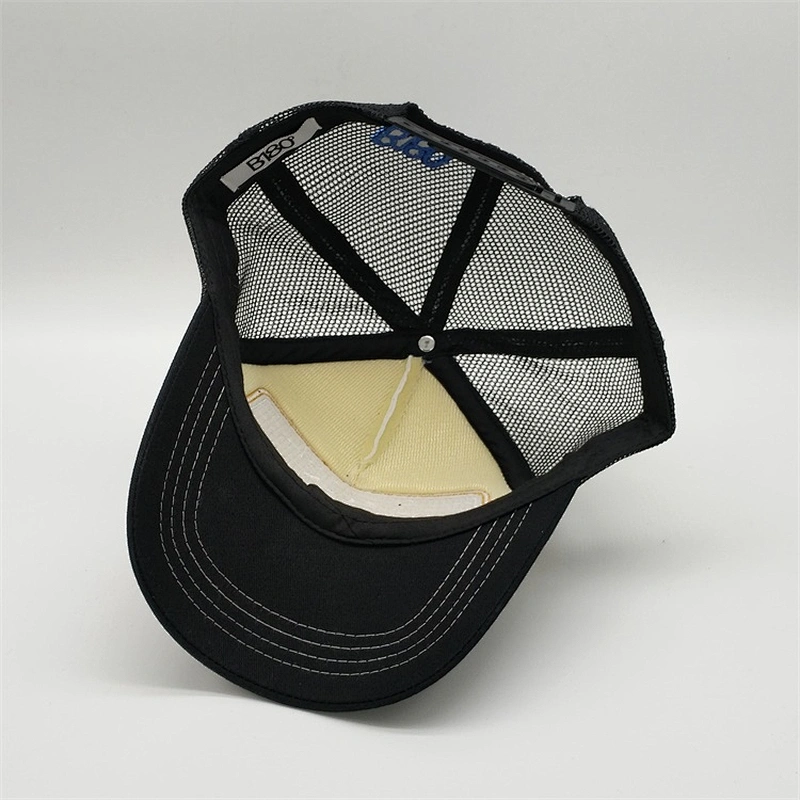 Custom 5 Panel 3D Golden Embroidery Patch Foam Mesh Trucker Caps Hat
