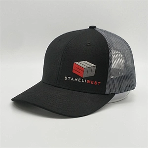 6 Panel Black Trucker Mesh Cap,customize Color Trucker Hat, Custom Embroidery Patch Logo Sport Trucker Cap