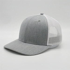 Customised Heather Grey Blank Trucker Hat,Plain White Mesh Snap Back Hat,Youth Yupoong Trucker Caps