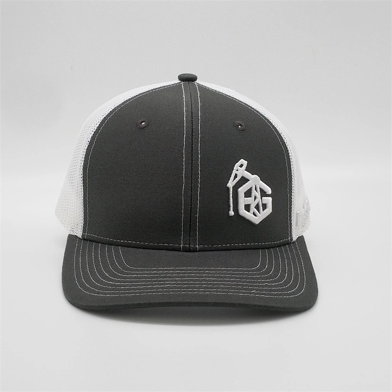 2019 OEM Dray Grey Truck Hat,3D Logo Embroidery Material Trucker Hat,Custom Mens Flex Fitted Trucker Caps