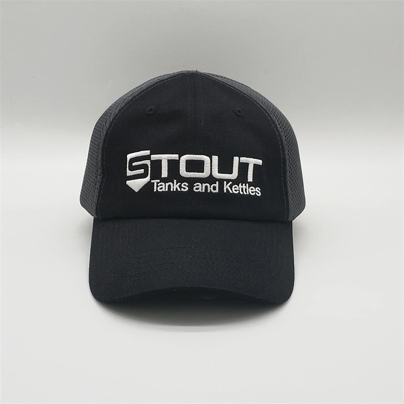 Custom Logo Mesh Trucker Hat,Adjustable Mesh Black Trucker Cap,Grey Embroidery Logo Tactical Cap