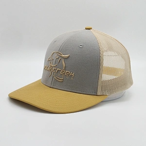 Custom 6 Panel Blue Trucker Cap,High Quality 3D Embroidery Trucker Hats,White Mesh Dry Fit Hat