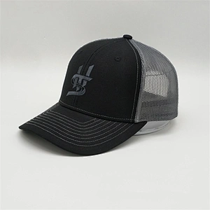 Hot Selling Trucker Hat  Mesh Adjustable Cap,Custom Flat Embroidery 6 Panel Trucker Cap And Hat,Black Plain Adjustable Trucker
