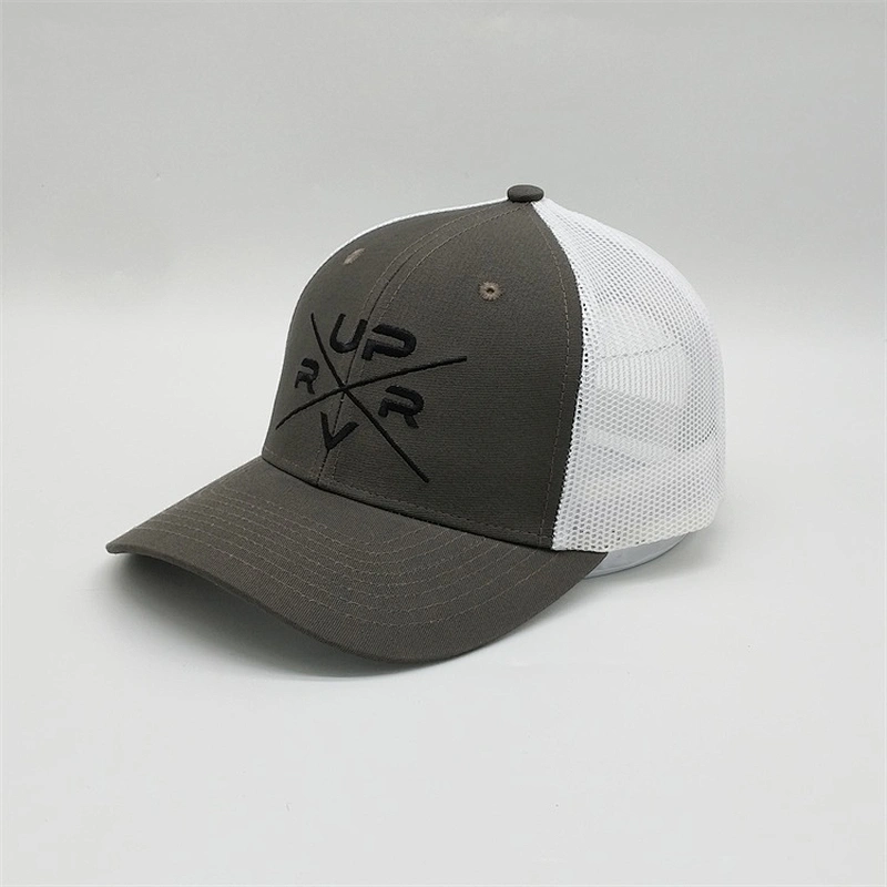 Panel Blank Structured Adult Sports Caps Hats White Mesh Back Trucker Cap With Custom Logo
