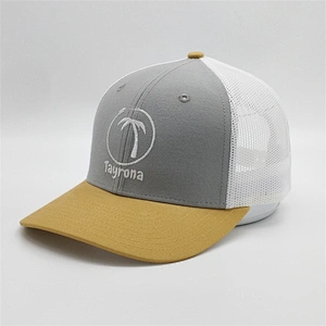 Summer Breathable Customised Children Sun Yellow Twill Trucker Hat Kids Baseball Caps With Embroidery