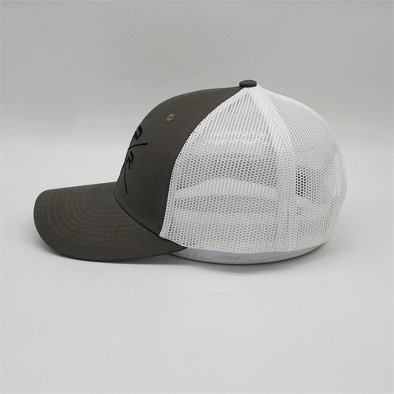 Panel Blank Structured Adult Sports Caps Hats White Mesh Back Trucker Cap With Custom Logo