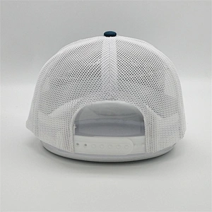 Top Quality Customised Blank White Mesh Snap Back Caps Plain Embroidery Trucker Hats With Patch