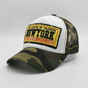 Well Designed Foam 5 Panel Mesh Sponge Embroidery Patch Distressed Worn Out Monogrammed Camo Cap Trucker Hat Cap