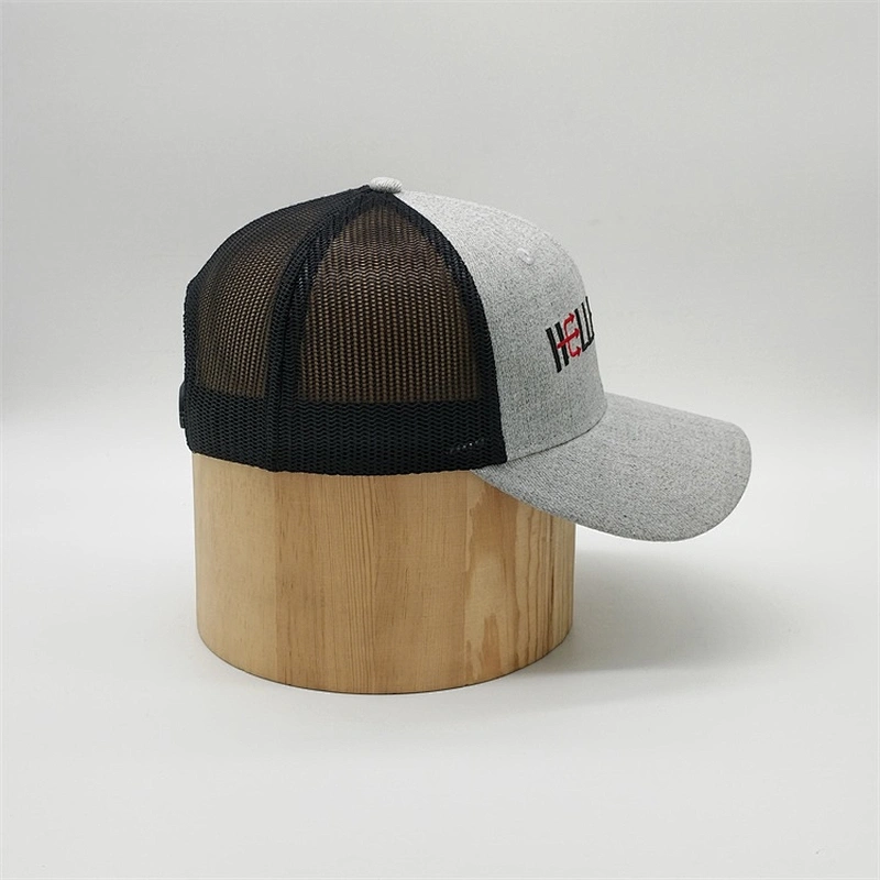 Custom Made 6 Panel Structured Embroidery Logo Half Mesh Snapback Trucker Hats Cap