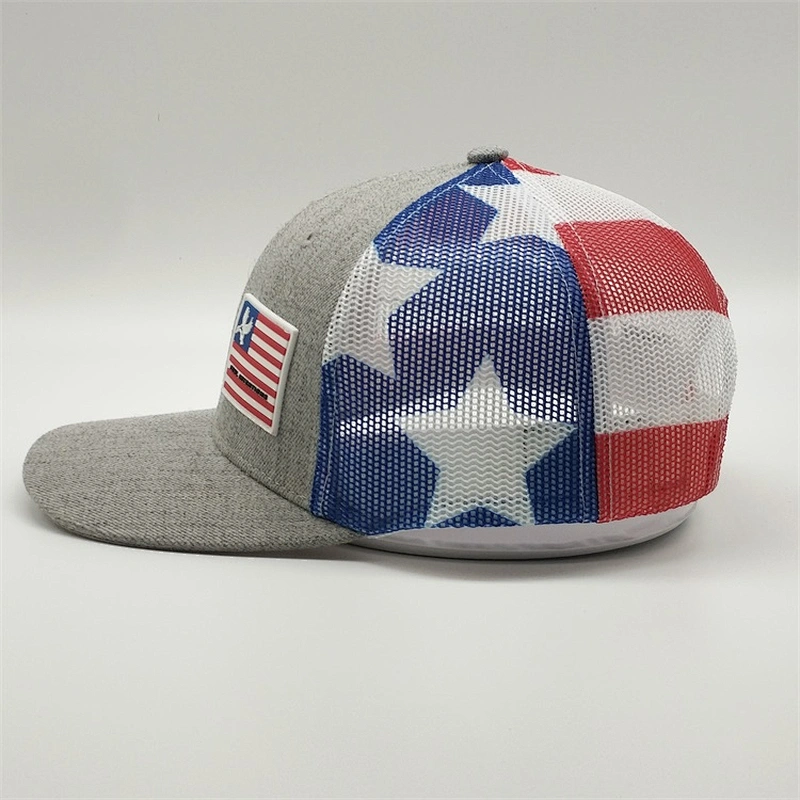 Cheap Custom Colorful Printed Patterns Cap,6 Panel Classic Grey Truck Hat,Soft Mesh Men'S Women'S Summer Trucker Cap