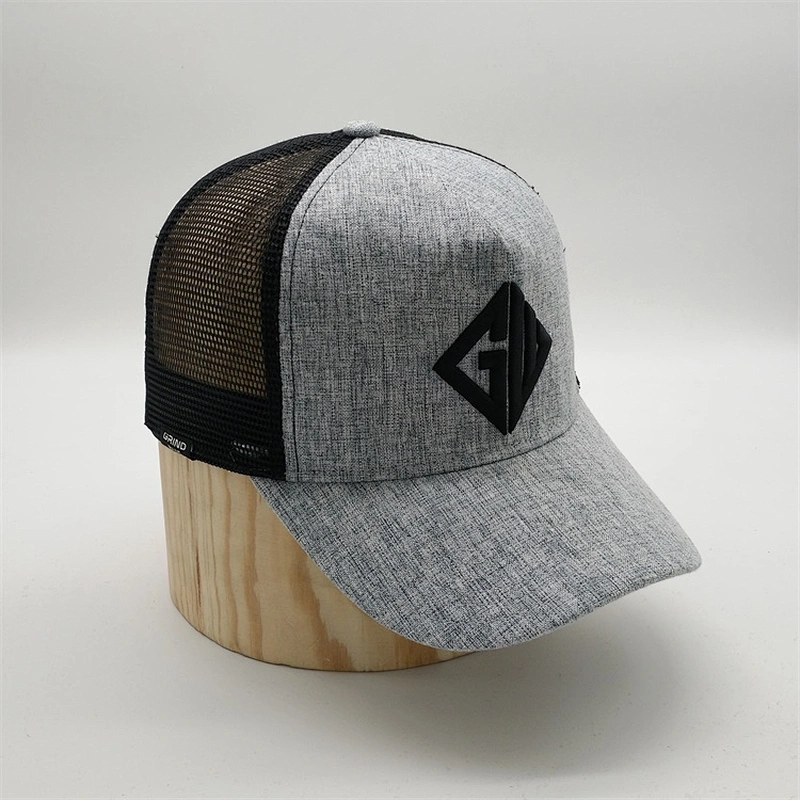 China Factory Custom 5 Panel 100% Polyester 3D Embroidery Mesh Truker Caps Hat