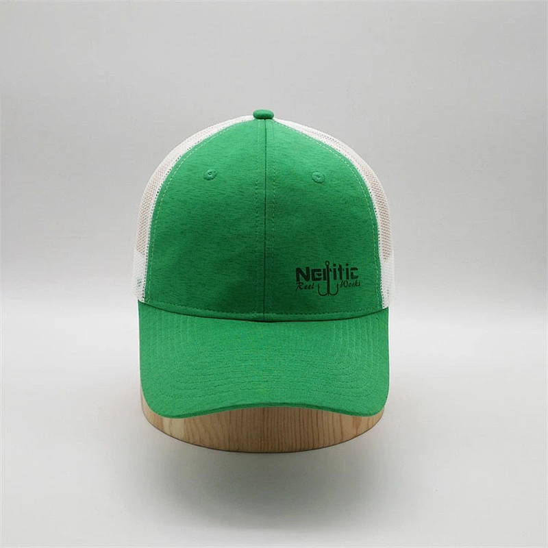 Custom Green Color Embroidery Logo Mesh Snapback Trucker Hat
