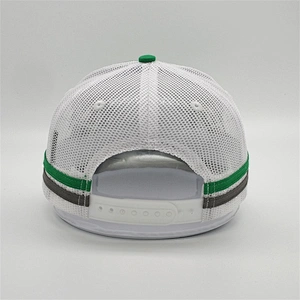 Customized Adjustable Kids Boy Size Underbrim Printing Cap Chino Twill Logo Embroidery Trucker Hat With Side Stripe