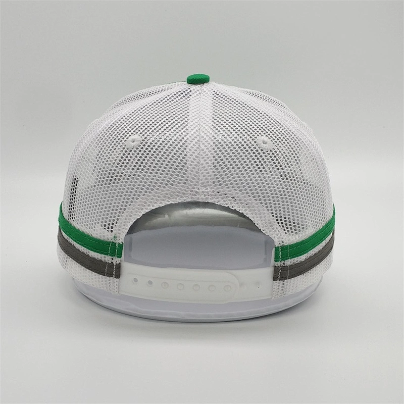 Customized Adjustable Kids Boy Size Underbrim Printing Cap Chino Twill Logo Embroidery Trucker Hat With Side Stripe