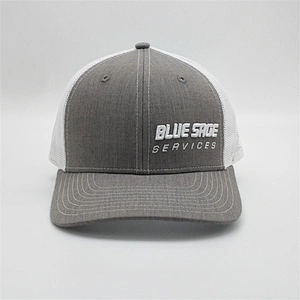 Customized High Quality Mens Basic 3D Embroidery Heather Gray Mesh Truckers Hats Caps