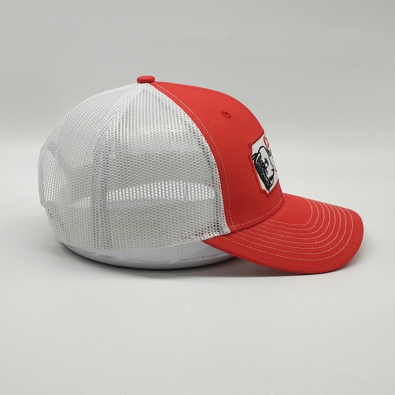 OEM Sublimation Red Trucker Cap,Customized Embroidery 6 Panel Patch Baseball Hat,Men Women Grateful Fitted Trucker Hat