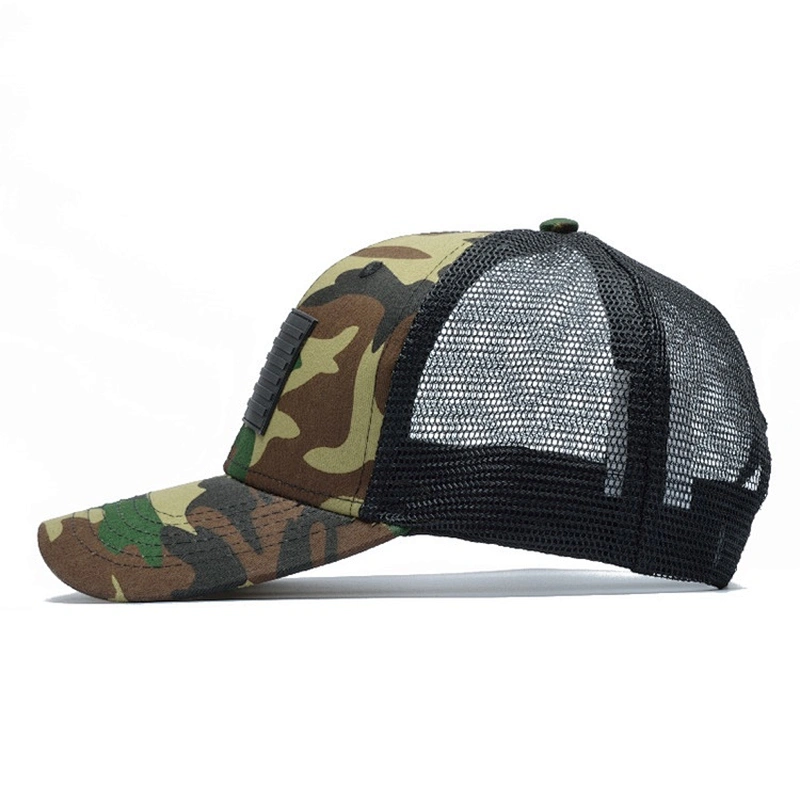 China best Men Camouflage Snapback USA Flag Baseball Multi Camo Trucker Curve Bill Dad Hats With PVC Patch
